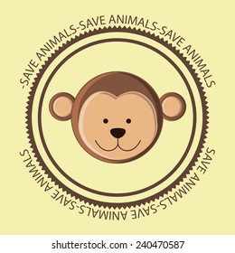 Animals design over beige background, vector illustration