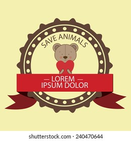 Animals design over beige background, vector illustration