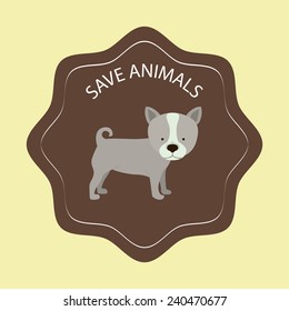 Animals design over beige background, vector illustration