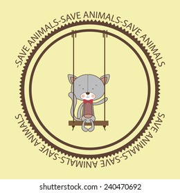 Animals design over beige background, vector illustration