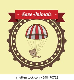 Animals design over beige background, vector illustration