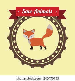 Animals design over beige background, vector illustration