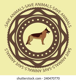 Animals design over beige background, vector illustration