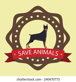 Animals design over beige background, vector illustration
