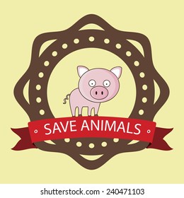 Animals design over beige background, vector illustration