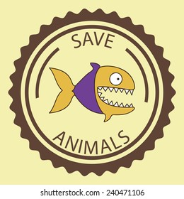 Animals design over beige background, vector illustration