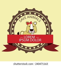 Animals design over beige background, vector illustration
