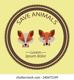 Animals design over beige background, vector illustration