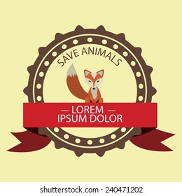 Animals design over beige background, vector illustration
