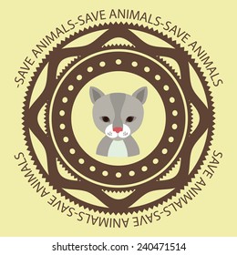 Animals design over beige background, vector illustration