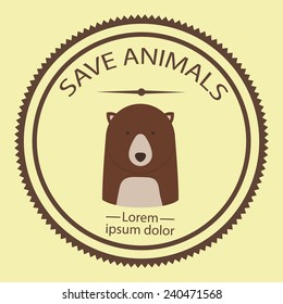 Animals design over beige background, vector illustration