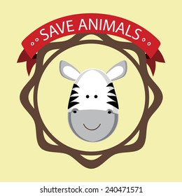 Animals design over beige background, vector illustration