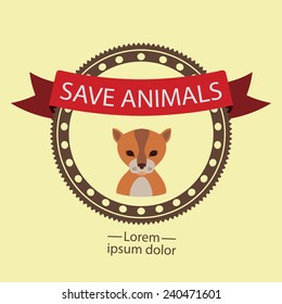 Animals design over beige background, vector illustration
