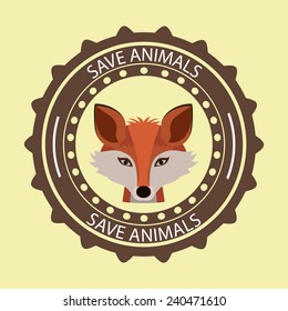 Animals design over beige background, vector illustration