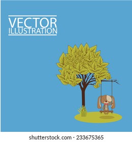 Animals design over blue background, vector illustration.