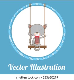 Animals design over blue background, vector illustration.