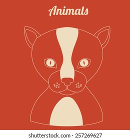 Animals design over orange  background, vector illustration.