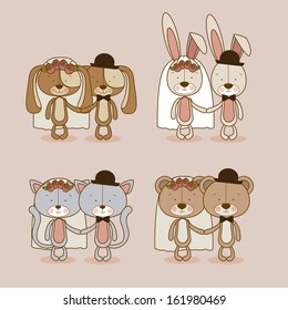 animals design over pink  background vector illustration 