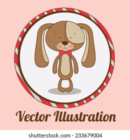 Animals design over pink background, vector illustration.