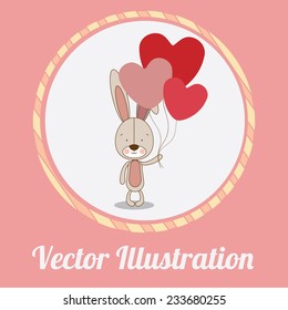Animals design over pink background, vector illustration.