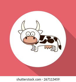 Animals design over pink background, vector illustration