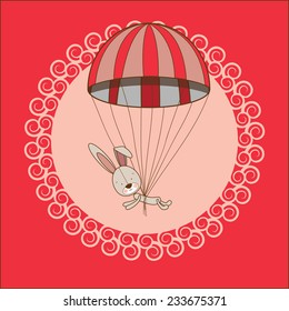 Animals design over red background, vector illustration.