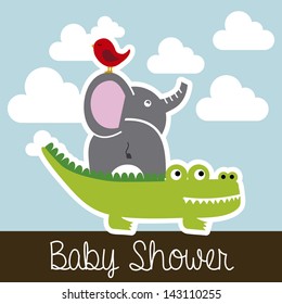 animals design over sky background vector illustration