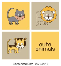Animals design over white background, vector illustration