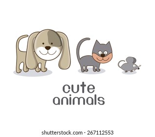 Animals design over white background, vector illustration