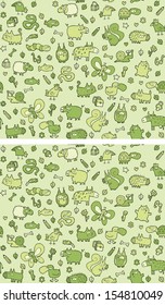 Animals Differences Visual Game. Task: find 10 differences! Solution in hidden layer (vector file only). Illustration is in eps8 vector mode!