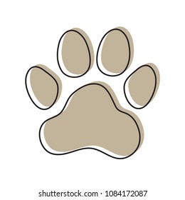 Animal's (dog's) paw print. Icon. Vector illustration.