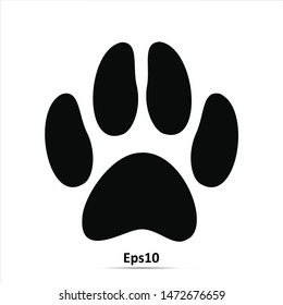 Animal's (dog's) paw print. Icon. Vector illustration.