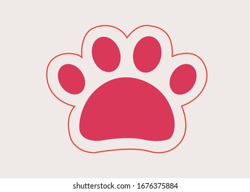 Animal's (dog's) paw print. Icon. Vector illustration.
