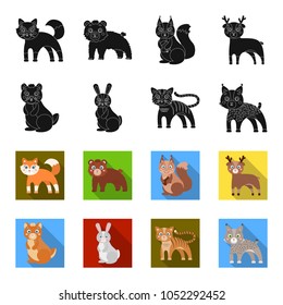 Animals, domestic, wild and other web icon in black,flet style. Zoo, toys, children, icons in set collection.