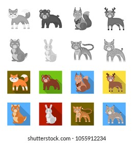Animals, domestic, wild and other web icon in monochrome,flat style. Zoo, toys, children, icons in set collection.