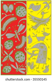 animals doodles hand drawn vector