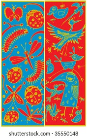 animals doodles hand drawn vector