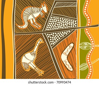 Animals Drawings Aboriginal Australian Style