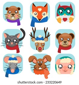 Animals dressed for winter season
