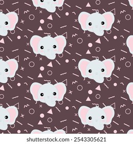 Animals Elephant Seamless Patterns Design