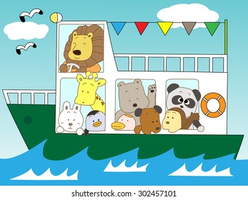 Animals enjoying a sea voyage