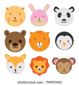 Animals Face Emoji Illustration