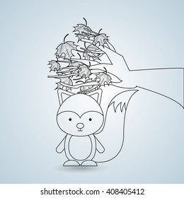 animals fall design 