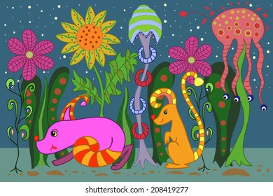 animals in the fantastic wood