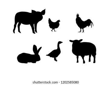 Animals farm silhouette