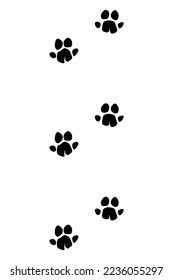 Animals feet track. Hippopotamus or hippo black paw, walking feet silhouette or footprints. Trace step imprints isolated on white. Walking tracks paws illustration