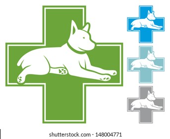 animals - first aid (veterinary symbol with dog)