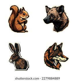 Icono Plano De Animales Aislado En Fondo Blanco