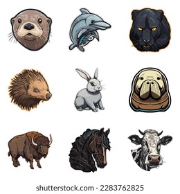 Icono Plano De Animales Aislado En Fondo Blanco
