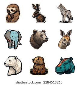 Icono Plano De Animales Aislado En Fondo Blanco